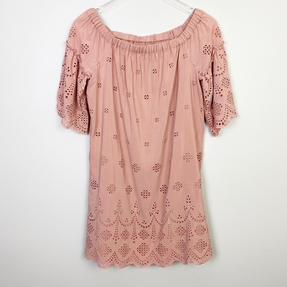 Madewell Dresses & Skirts - MADEWELL Eyelet Off The Shoulder Dress 4 Peach